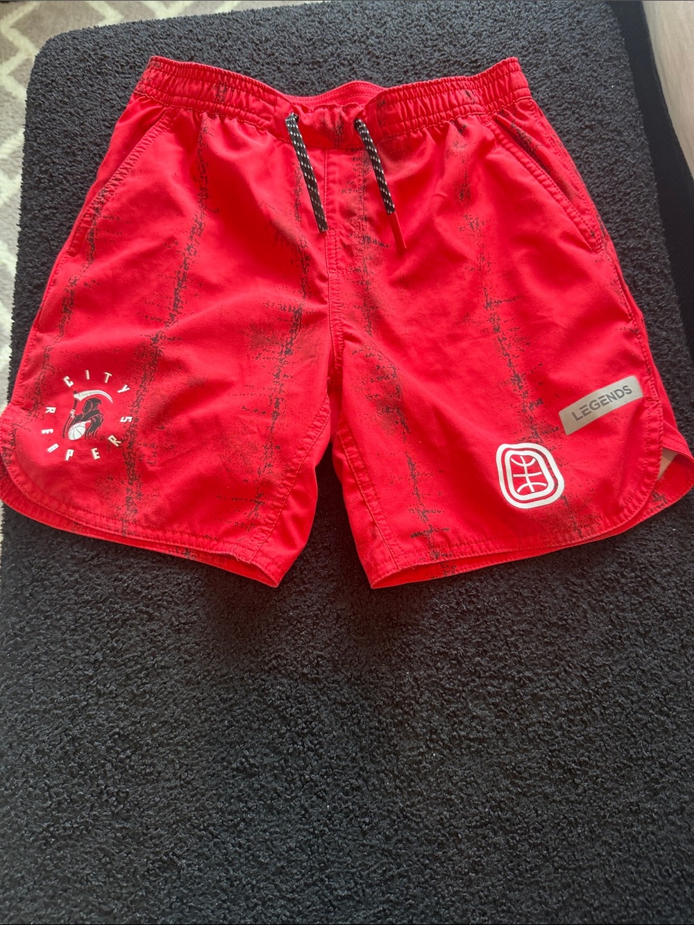 LEGENDS Boys' Red Athletic Shorts - City Strikers Graphic